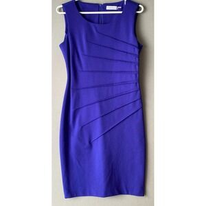 Calvin Klein Women's Sleeveless Sheath Dress with Starburst Detail Size 8 Blue